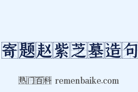 寄题赵紫芝墓造句是什么意思的图片